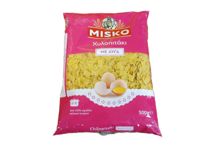 Chilopitaki with eggs