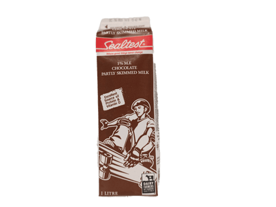 1% M.F. chocolate partly skimmed milk