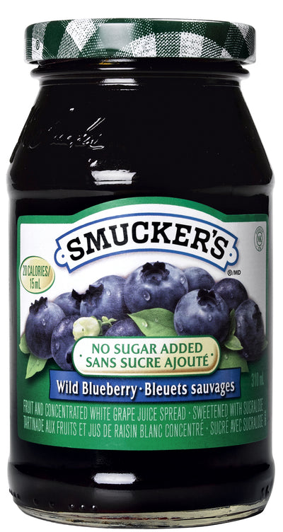 Smucker's No Sugar Added Blueberry Spread 310mL