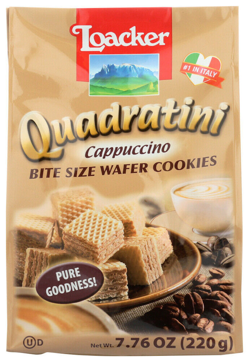 Loacker Quadratini Cappucino Bite Size Wafer Cookies