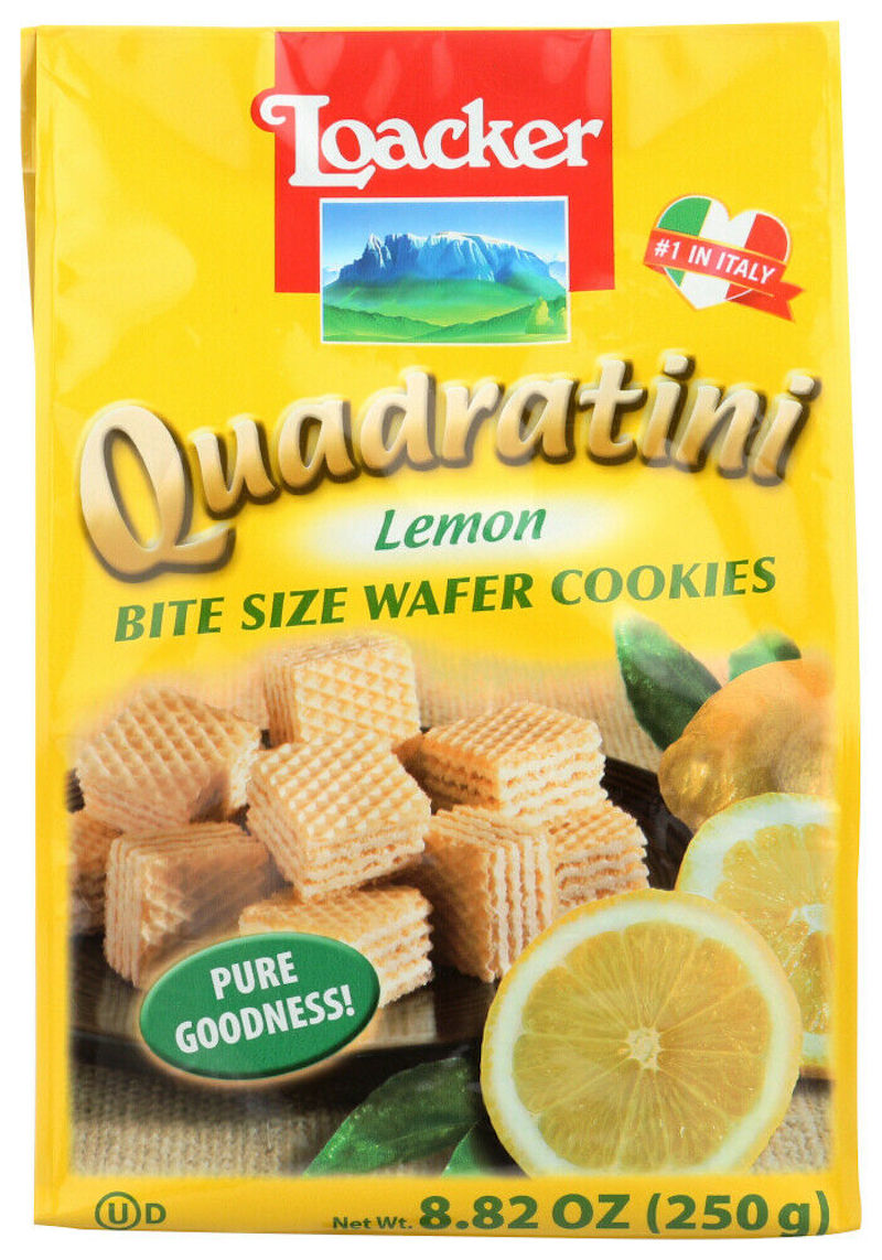 Loacker Quadratini Lemon Bite Size Wafer Cookies 
