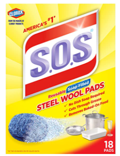 CLOROX S.O.S. REUSABLE SOAP FILLED STEEL WOOL