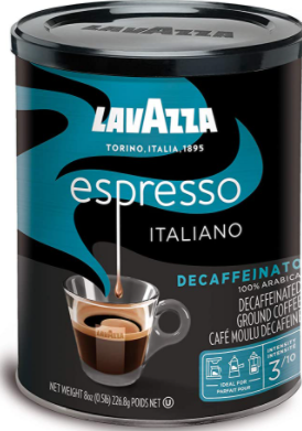 LavAzza Coffee, Ground, Decaffeinated, Espresso, Medium