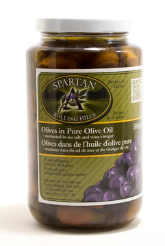 Olives in Pure Olive Oil - Spartan Rolling Hills