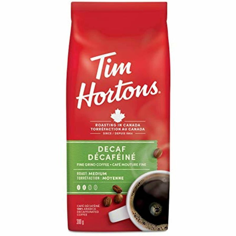 Tim Hortons Decaf Coffee, Fine Grind Bag, Medium Roast