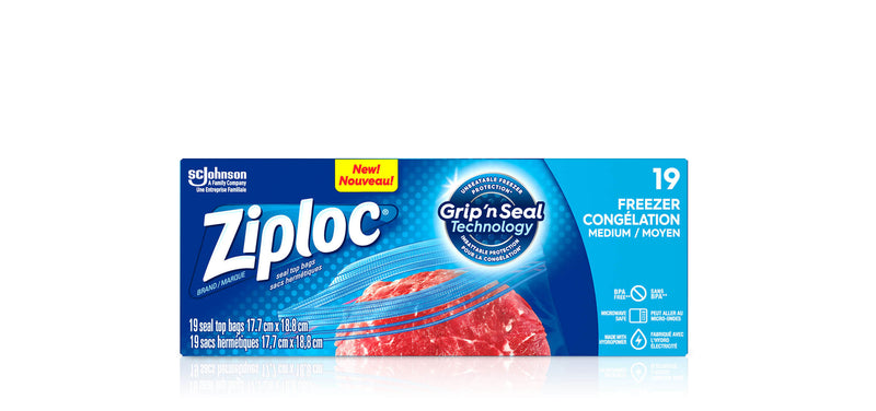 ZIPLOC FREEZER BAGS MEDIUM